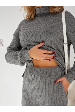 Жіночий прогулянковий костюм вязка колір сірий