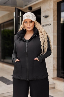 Жіноча жилетка з капюшоном колір чорний