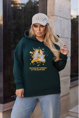 Жіноче тепле худі смарагдовий колір