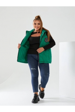 Жіноча жилетка з капюшоном колір зелений