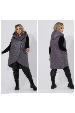 Жіночий жилет прямого крою з кишенями графітового кольору