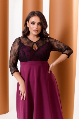 Жіноче стильне плаття А-силуету марсала