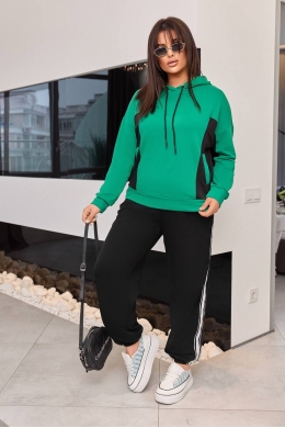 Жіночий костюм двійка колір зелений-чорний