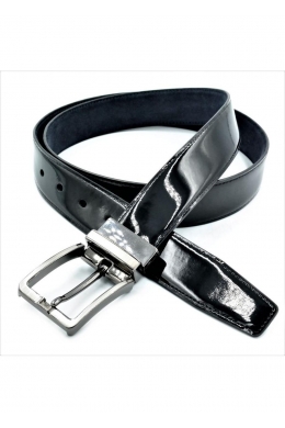 Ремінь чоловічий двосторонній синій Чорний