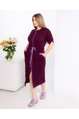 Жіноча сукня на кулісці та застібається на блискавку колір марсала