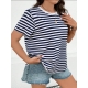 Жіноча футболка колір темно-синя смужка