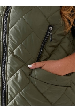 Жіноча жилетка з капюшоном колір хакі