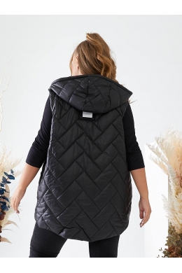 Жіноча жилетка з капюшоном колір чорний