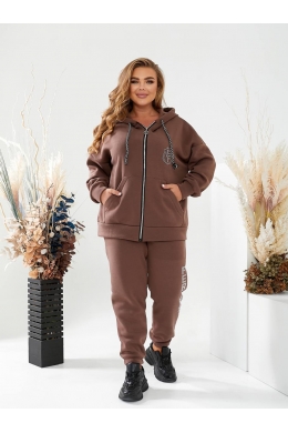 Теплий жіночий костюм на флісі колір мокко