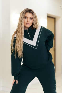 Жіночий стильний костюм двійка зеленого кольору