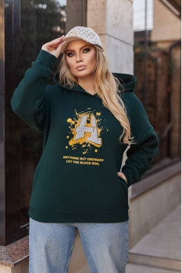 Жіноче тепле худі смарагдовий колір