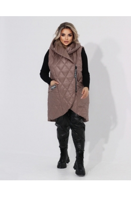 Жіноча жилетка прямого крою з кишенями колір моко