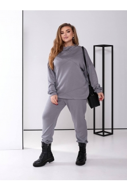 Жіночий костюм із ангори колір світло сірий