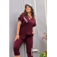 Жіночий костюм бриджі та футболка колір марсала