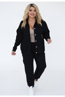 Жіночий джинсовий костюм двійка колір чорний