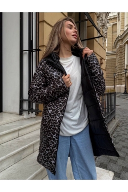 Женская куртка двустороняя демисезон черного цвета