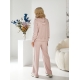 Жіночий вязаний прогулянковий костюм колір пудра