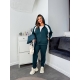 Жіночий демісезонний костюм трійка кольору смарагд