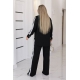 Жіночий костюм двійка з лампасами чорного кольору