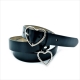Жіночий шкіряний ремінь темно-синій