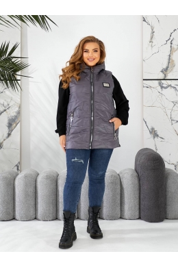 Жіночий жилет колір з капюшоном колір графіт