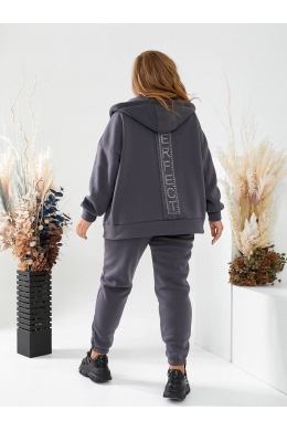 Теплий жіночий костюм на флісі колір графіт