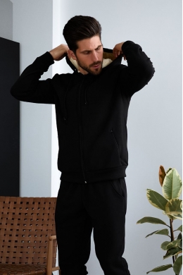 Чоловічий теплий спортивний костюм колір чорний