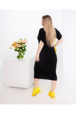 Жіноча сукня на кулісці та застібається на блискавку чорного кольору