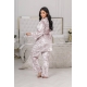 Жіноча піжама-трійка колір пудра