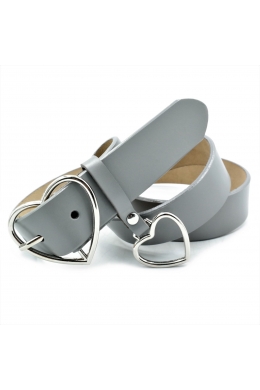 Шкіряний жіночий ремінь Сірий