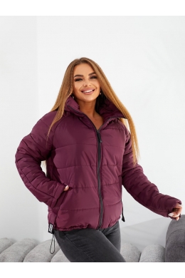 Жіноча тепла куртка бомбер колір марсала