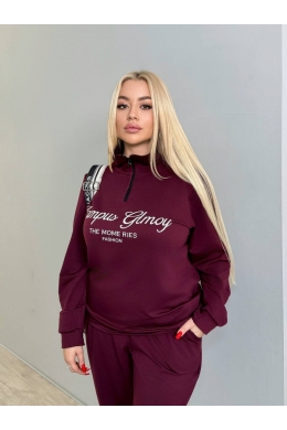 Жіночий костюм двійка бордового кольору