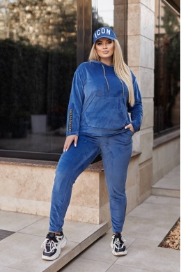 Жіночий велюровий костюм колір джинс