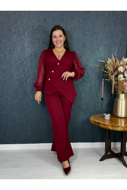 Жіночий костюм двійка бордового кольору