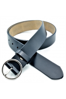 Шкіряний жіночий ремінь Синій