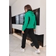 Жіночий костюм двійка колір зелений-чорний