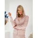 Жіночий вязаний прогулянковий костюм колір пудра