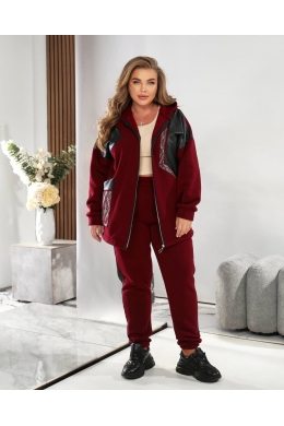 Жіночий стильний костюм двійка бордового кольору