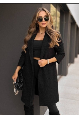 Жіноче демісезонне пальто чорного кольору