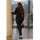 Трикотажний жіночий костюм двійка колір чорний