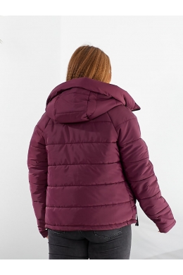 Жіноча тепла куртка бомбер колір марсала