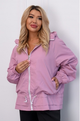 Жіноча легка вітровка з капюшоном кольору фрези