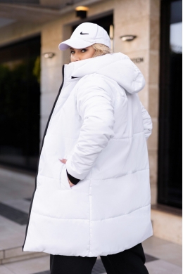 Жіноча куртка з капюшоном колір білий