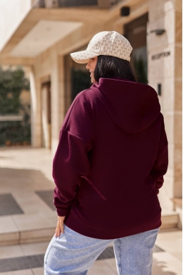 Жіноче тепле худі колір винний