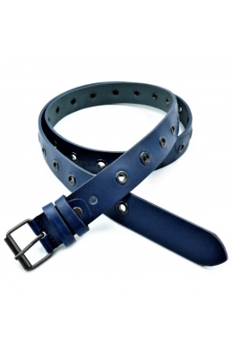 Жіночий шкіряний ремінь темно-синій