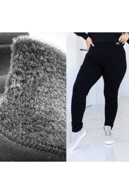 Жіночі лосини на хутрі чорного кольору