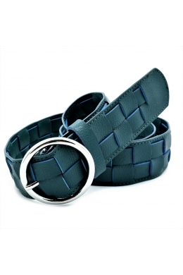 Шкіряний жіночий ремінь Синій (темно-бірюзовий)