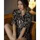 Жіночий піжамний костюм двійка колір чорний