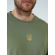 Чоловіча однотонна футболка колір оливковий