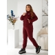 Жіночий флісовий костюм двійка колір бордо
